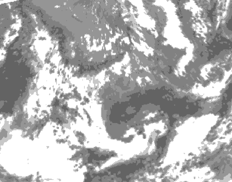 GDPS total cloud 132 hour forecast chart for Canada based on 2026/05/15 0000Z data