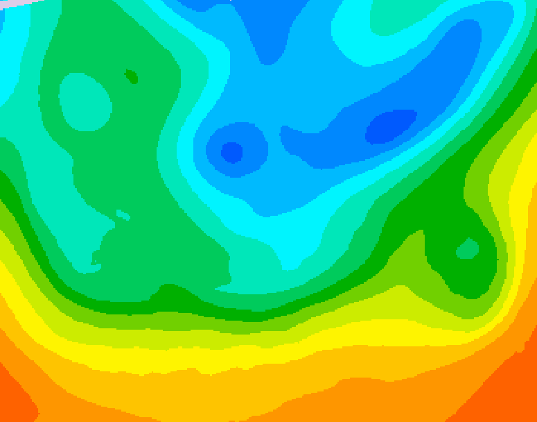 GDPS 500 millibar geopotential height 006 hour forecast chart for Canada based on 2026/05/16 0000Z data