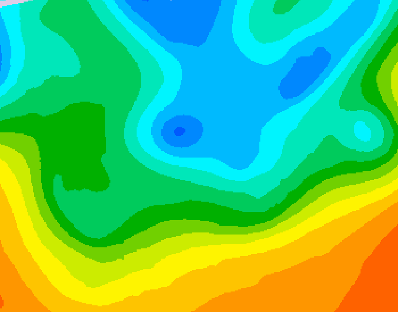 GDPS 500 millibar geopotential height 024 hour forecast chart for Canada based on 2026/05/16 0000Z data