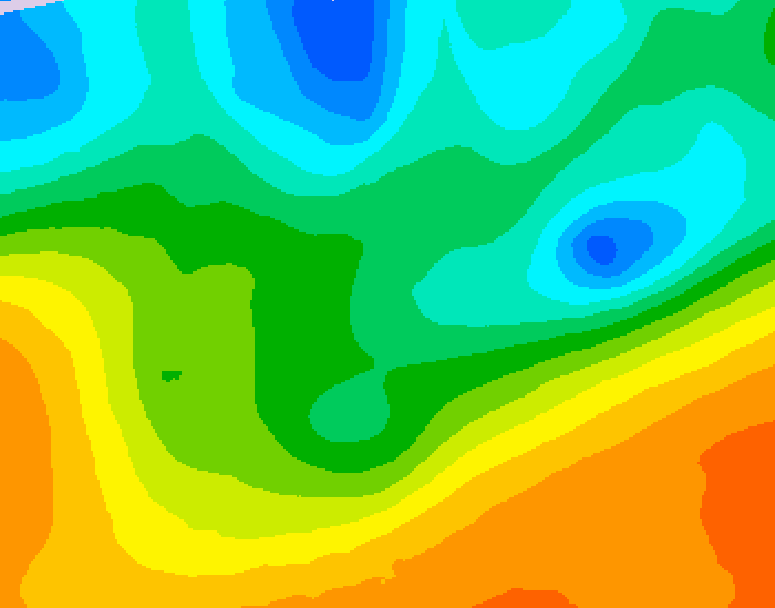 GDPS 500 millibar geopotential height 102 hour forecast chart for Canada based on 2026/05/16 0000Z data