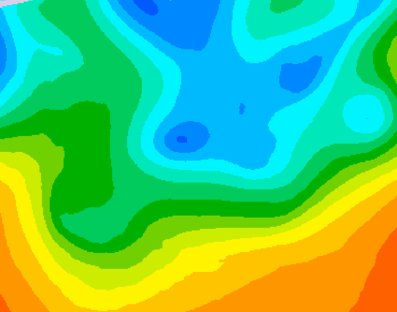 GDPS 500 millibar geopotential height 018 hour forecast chart for Canada based on 2026/05/16 1200Z data