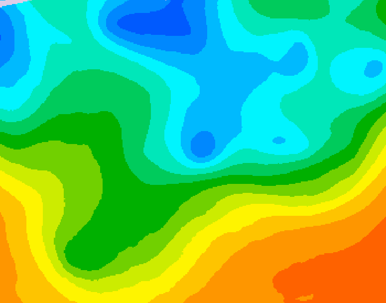 GDPS 500 millibar geopotential height 036 hour forecast chart for Canada based on 2026/05/16 1200Z data