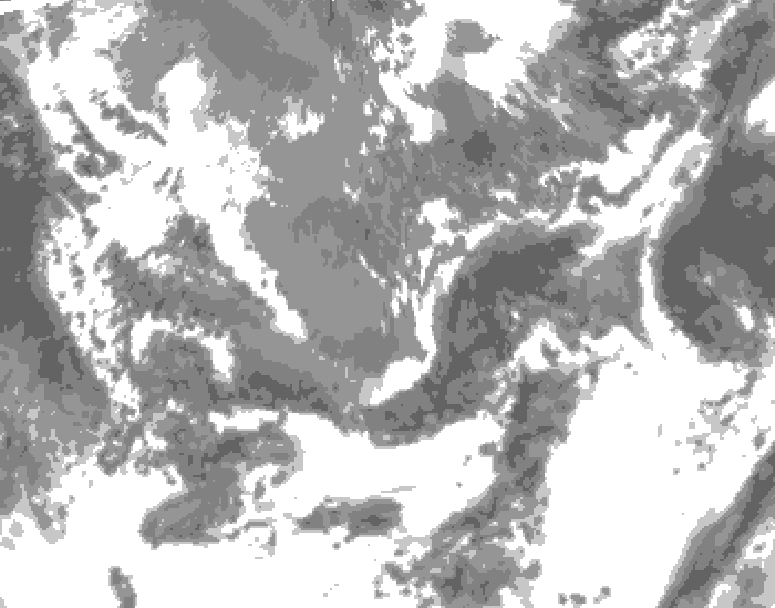 GDPS total cloud 018 hour forecast chart for Canada based on 2026/05/16 0000Z data