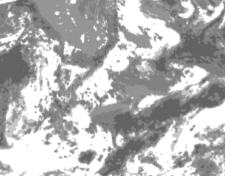 GDPS total cloud 102 hour forecast chart for Canada based on 2026/05/16 0000Z data