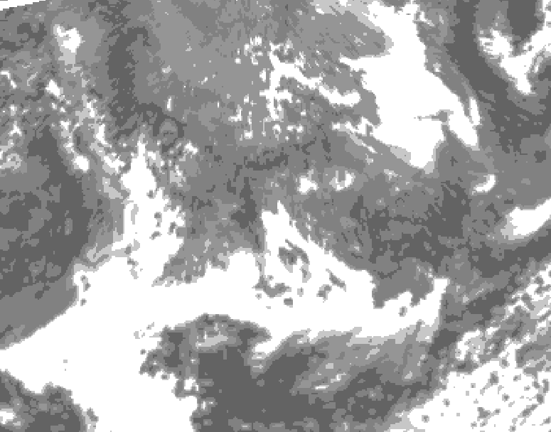 GDPS total cloud 156 hour forecast chart for Canada based on 2026/05/16 0000Z data