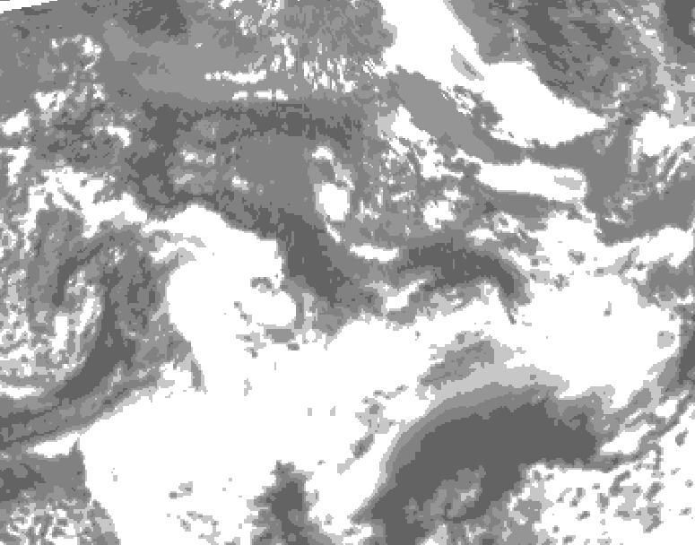 GDPS total cloud 210 hour forecast chart for Canada based on 2026/05/16 0000Z data