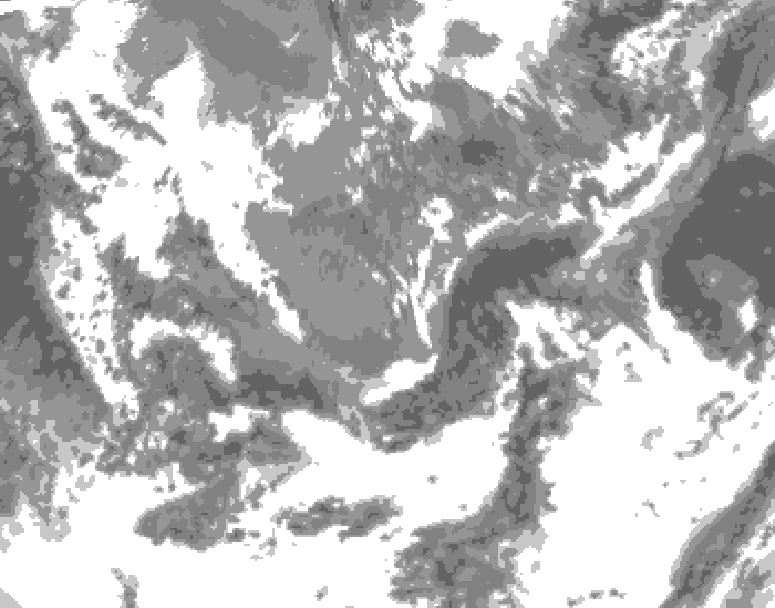 GDPS total cloud 006 hour forecast chart for Canada based on 2026/05/16 1200Z data