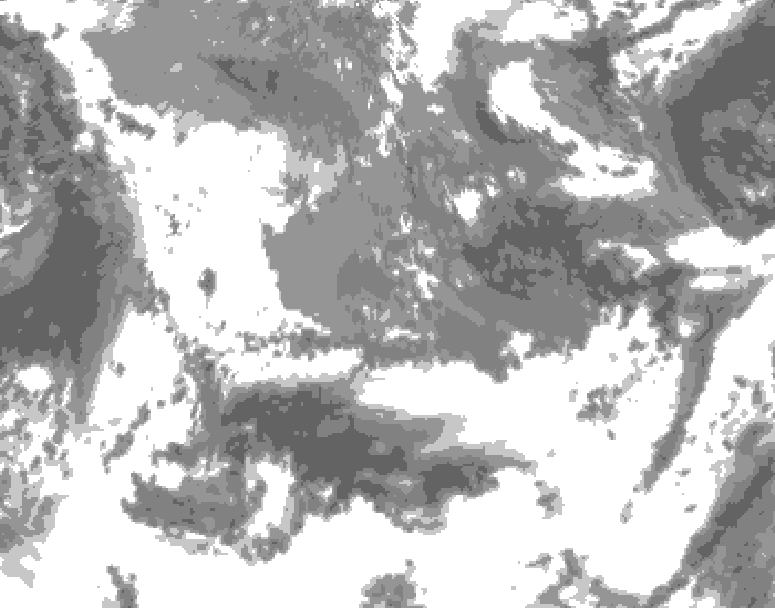 GDPS total cloud 030 hour forecast chart for Canada based on 2026/05/16 1200Z data
