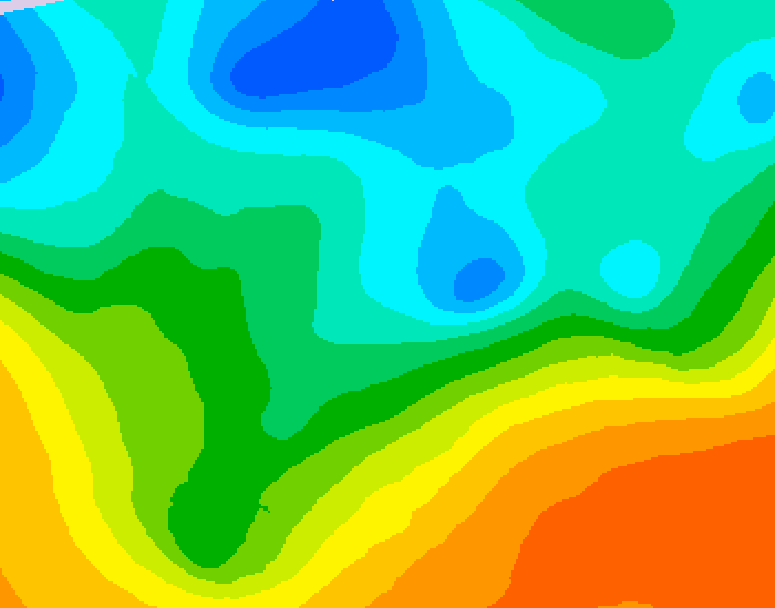 GDPS 500 millibar geopotential height 036 hour forecast chart for Canada based on 2026/05/17 0000Z data