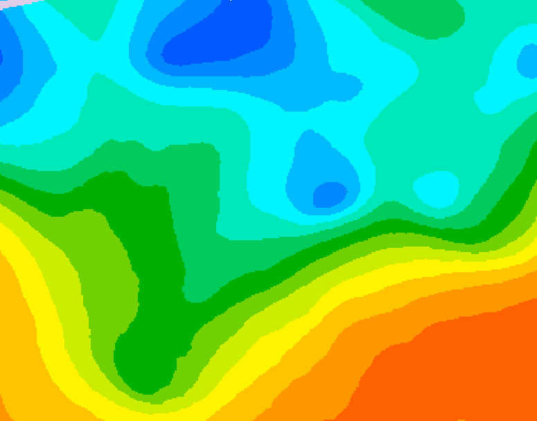GDPS 500 millibar geopotential height 024 hour forecast chart for Canada based on 2026/05/17 1200Z data