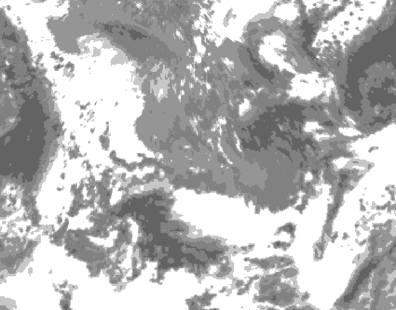 GDPS total cloud 012 hour forecast chart for Canada based on 2026/05/17 0000Z data
