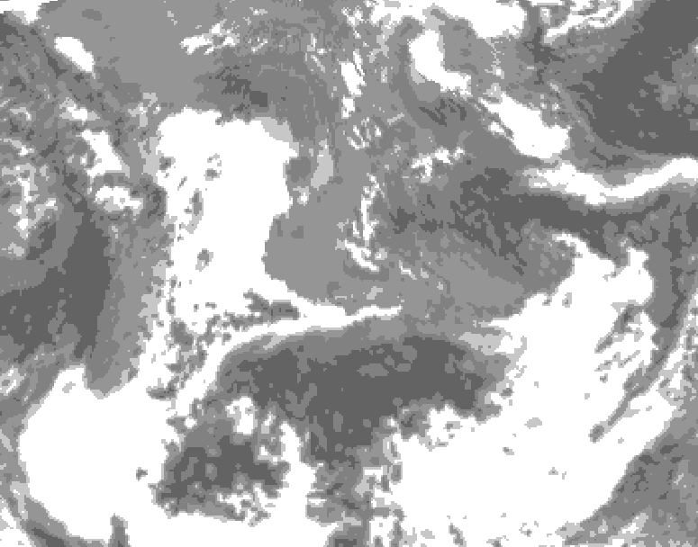 GDPS total cloud 030 hour forecast chart for Canada based on 2026/05/17 0000Z data