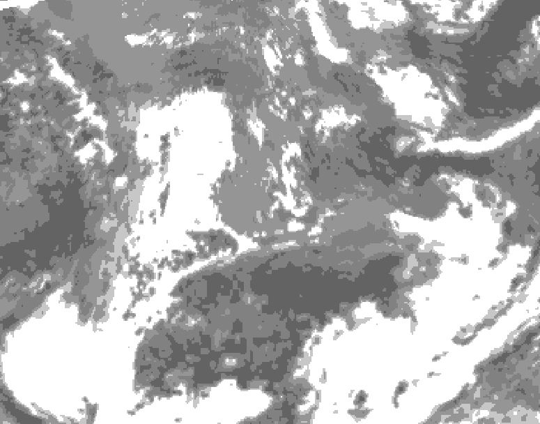 GDPS total cloud 036 hour forecast chart for Canada based on 2026/05/17 0000Z data