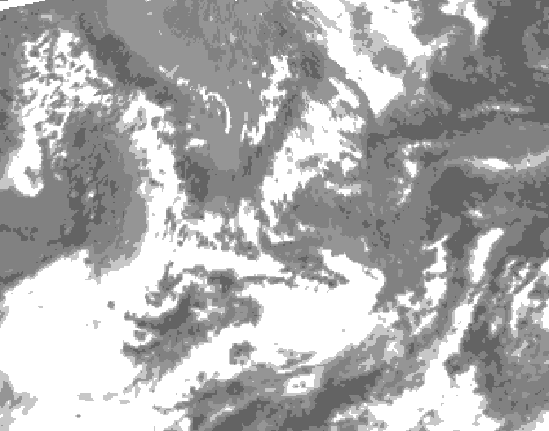 GDPS total cloud 102 hour forecast chart for Canada based on 2026/05/17 0000Z data