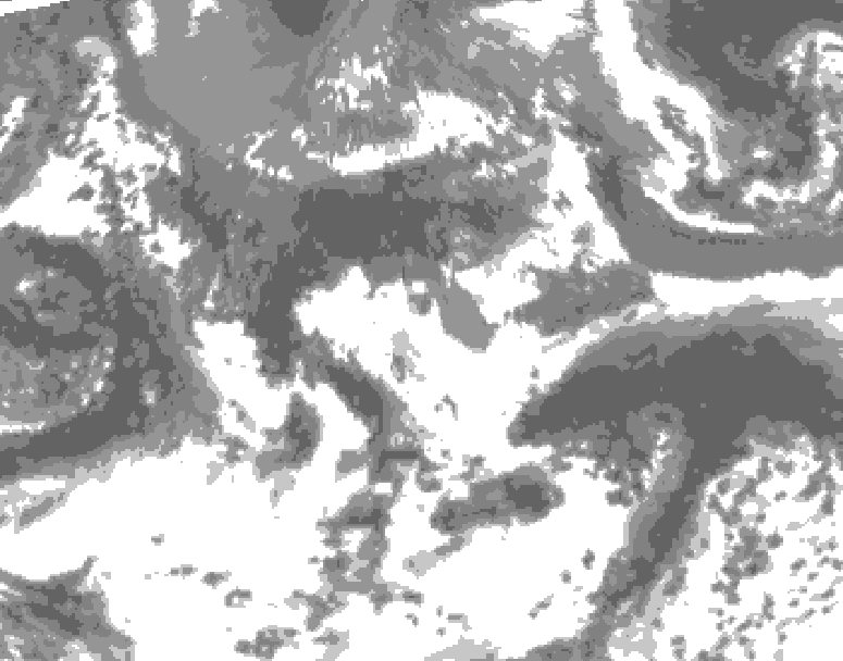 GDPS total cloud 198 hour forecast chart for Canada based on 2026/05/17 0000Z data