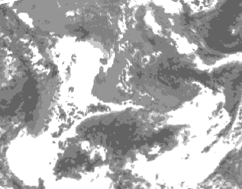 GDPS total cloud 018 hour forecast chart for Canada based on 2026/05/17 1200Z data