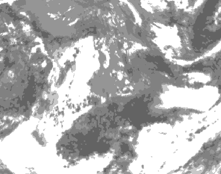 GDPS total cloud 030 hour forecast chart for Canada based on 2026/05/17 1200Z data