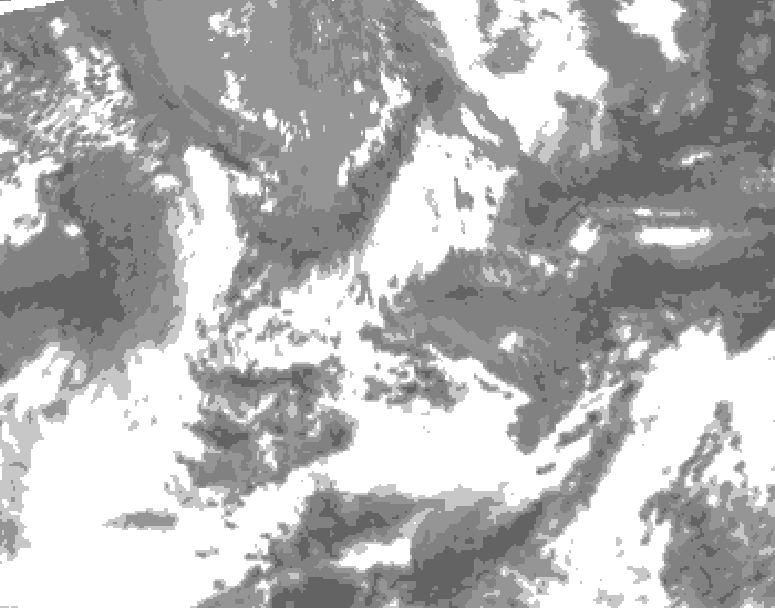 GDPS total cloud 084 hour forecast chart for Canada based on 2026/05/17 1200Z data