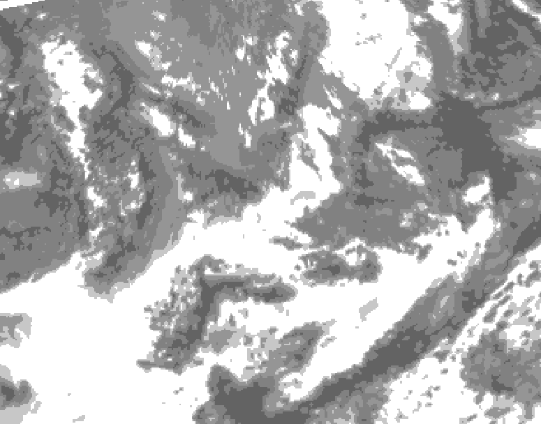 GDPS total cloud 102 hour forecast chart for Canada based on 2026/05/17 1200Z data