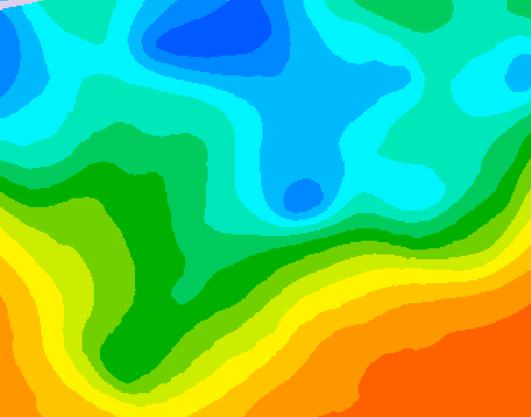 GDPS 500 millibar geopotential height 006 hour forecast chart for Canada based on 2026/05/18 0000Z data
