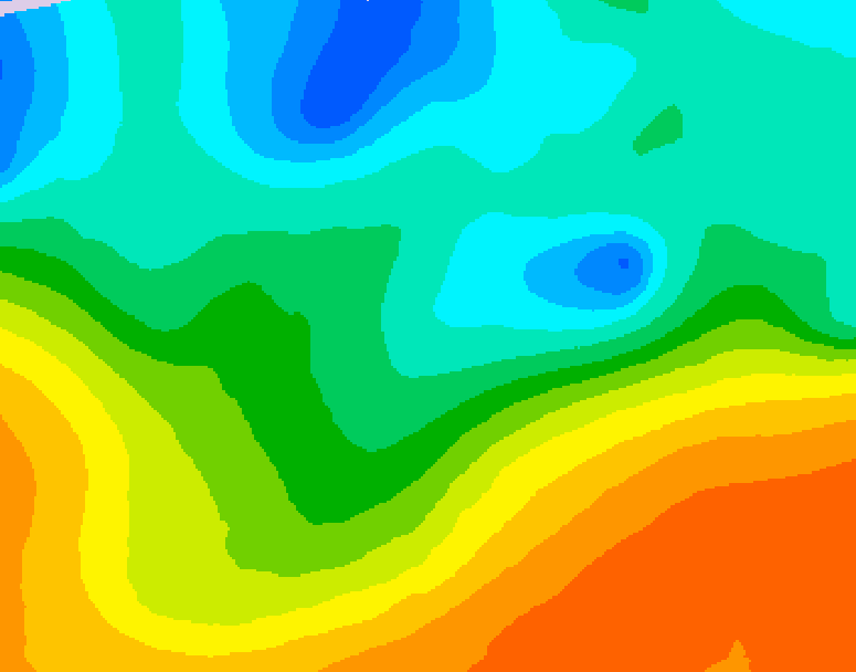 GDPS 500 millibar geopotential height 030 hour forecast chart for Canada based on 2026/05/18 0000Z data
