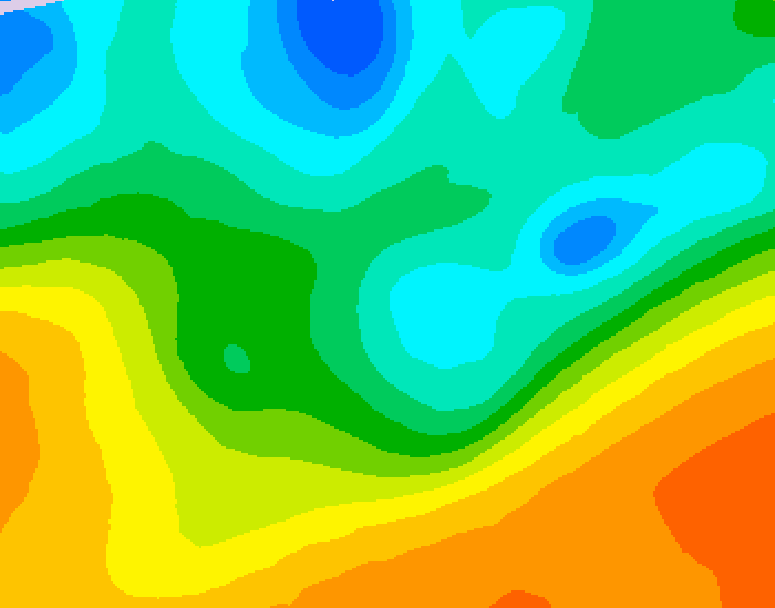 GDPS 500 millibar geopotential height 060 hour forecast chart for Canada based on 2026/05/18 0000Z data