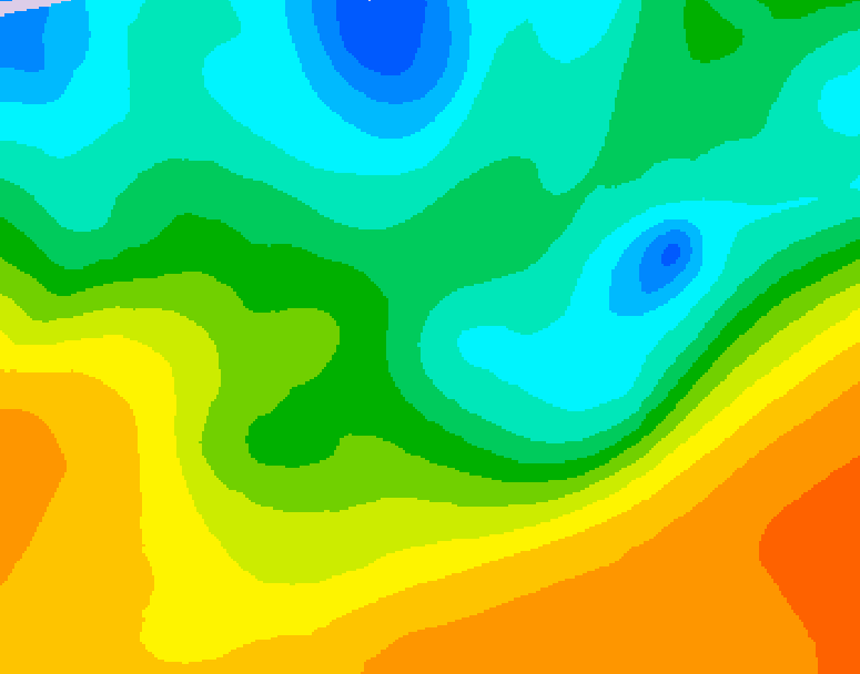 GDPS 500 millibar geopotential height 072 hour forecast chart for Canada based on 2026/05/18 0000Z data