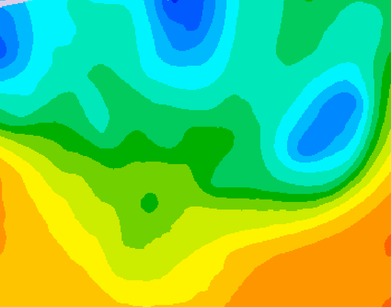 GDPS 500 millibar geopotential height 102 hour forecast chart for Canada based on 2026/05/18 0000Z data