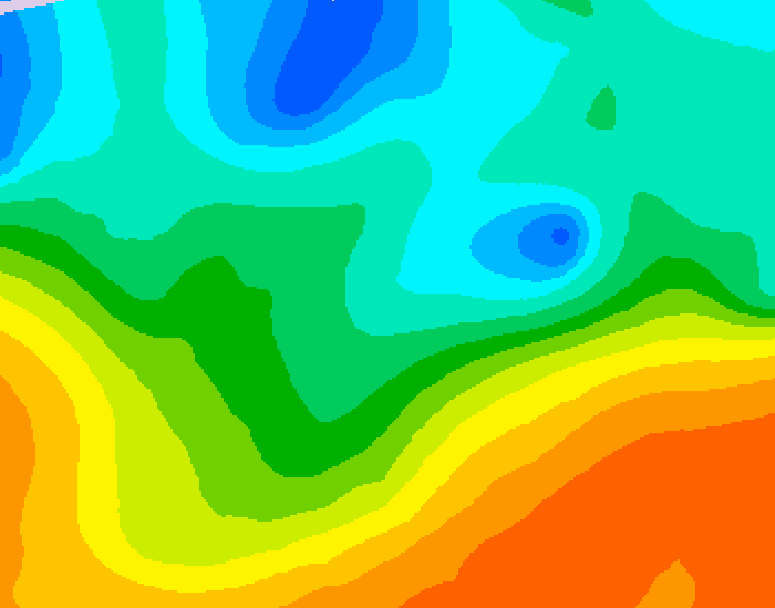 GDPS 500 millibar geopotential height 018 hour forecast chart for Canada based on 2026/05/18 1200Z data