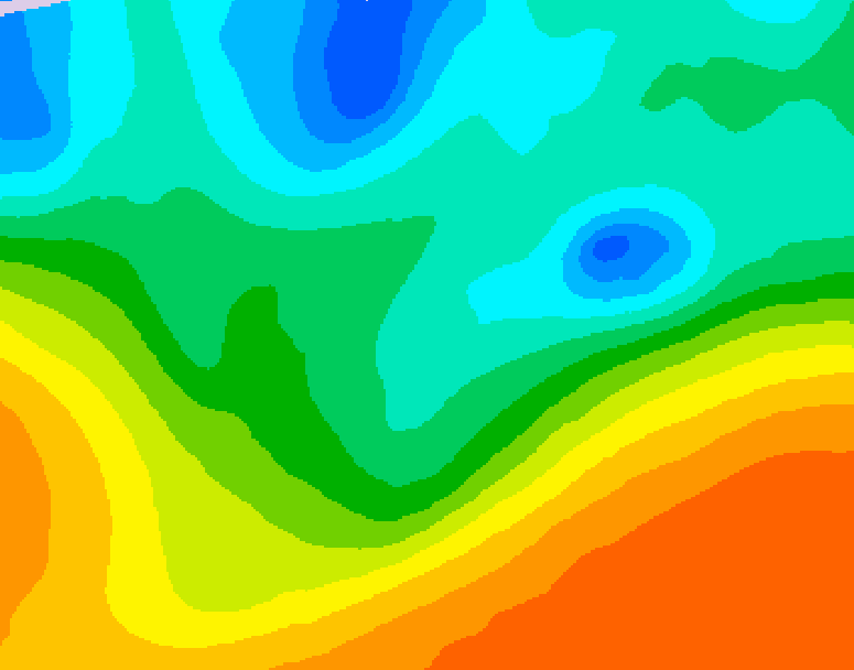GDPS 500 millibar geopotential height 030 hour forecast chart for Canada based on 2026/05/18 1200Z data