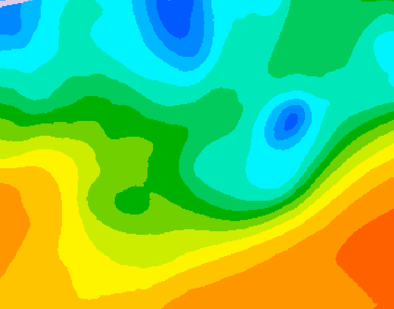 GDPS 500 millibar geopotential height 060 hour forecast chart for Canada based on 2026/05/18 1200Z data
