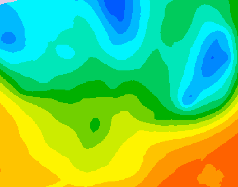GDPS 500 millibar geopotential height 102 hour forecast chart for Canada based on 2026/05/18 1200Z data