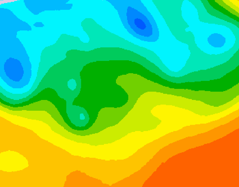 GDPS 500 millibar geopotential height 150 hour forecast chart for Canada based on 2026/05/18 1200Z data