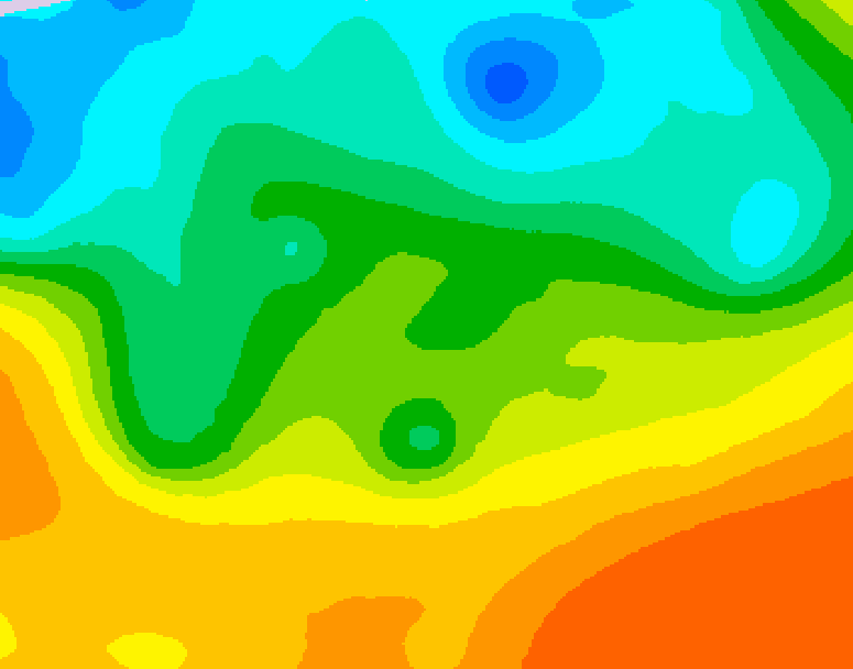 GDPS 500 millibar geopotential height 180 hour forecast chart for Canada based on 2026/05/18 1200Z data