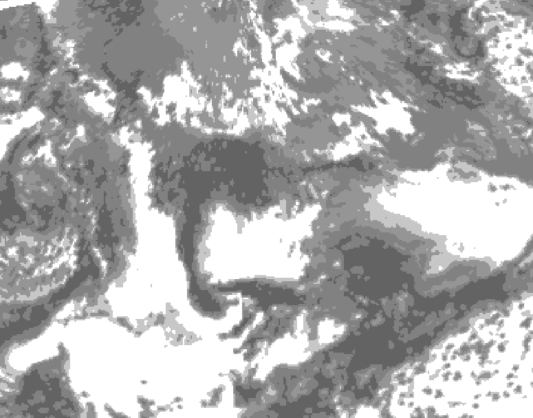 GDPS total cloud 180 hour forecast chart for Canada based on 2026/05/18 0000Z data