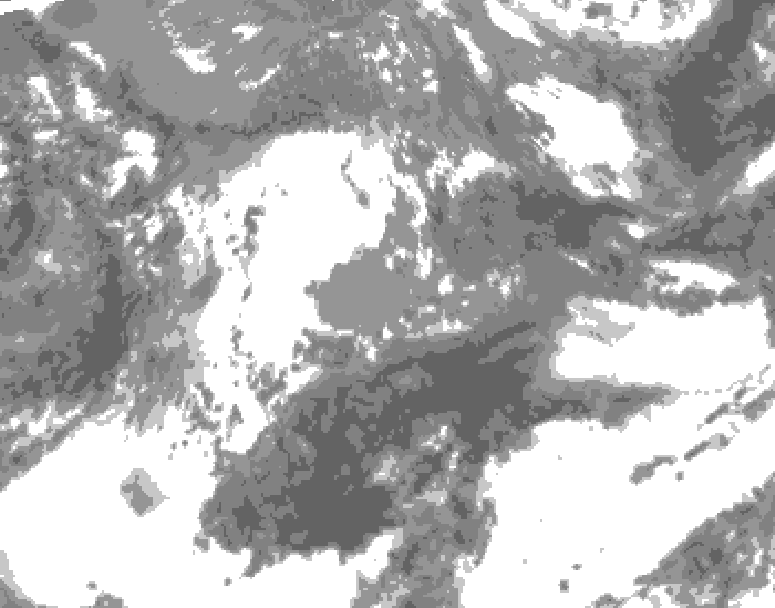 GDPS total cloud 006 hour forecast chart for Canada based on 2026/05/18 1200Z data