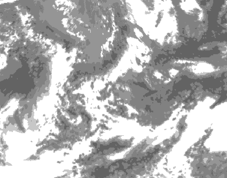 GDPS total cloud 060 hour forecast chart for Canada based on 2026/05/18 1200Z data