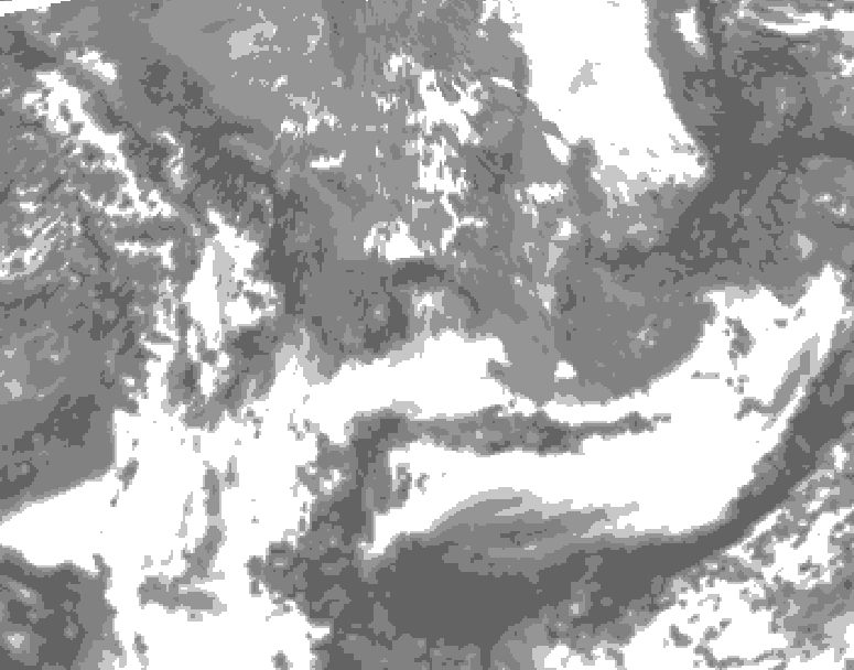 GDPS total cloud 096 hour forecast chart for Canada based on 2026/05/18 1200Z data