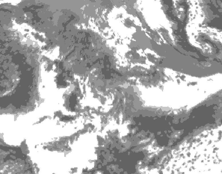 GDPS total cloud 144 hour forecast chart for Canada based on 2026/05/18 1200Z data
