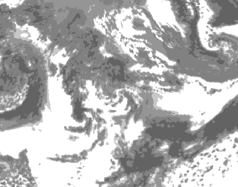 GDPS total cloud 150 hour forecast chart for Canada based on 2026/05/18 1200Z data