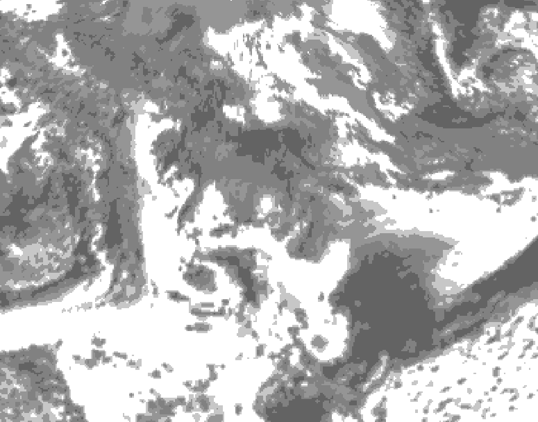 GDPS total cloud 162 hour forecast chart for Canada based on 2026/05/18 1200Z data