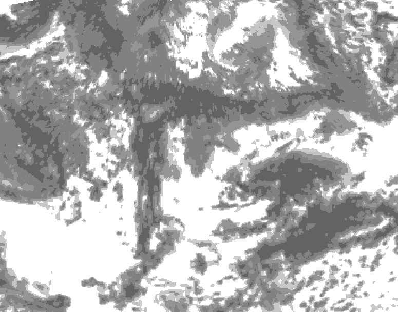 GDPS total cloud 210 hour forecast chart for Canada based on 2026/05/18 1200Z data