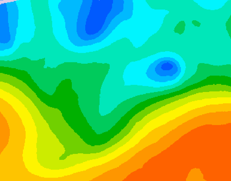 GDPS 500 millibar geopotential height 012 hour forecast chart for Canada based on 2026/05/19 0000Z data