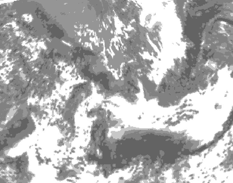 GDPS total cloud 096 hour forecast chart for Canada based on 2026/05/19 0000Z data