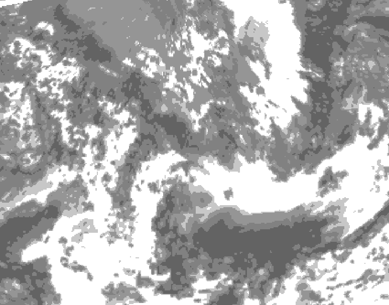 GDPS total cloud 102 hour forecast chart for Canada based on 2026/05/19 0000Z data