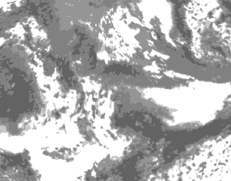 GDPS total cloud 132 hour forecast chart for Canada based on 2026/05/19 0000Z data