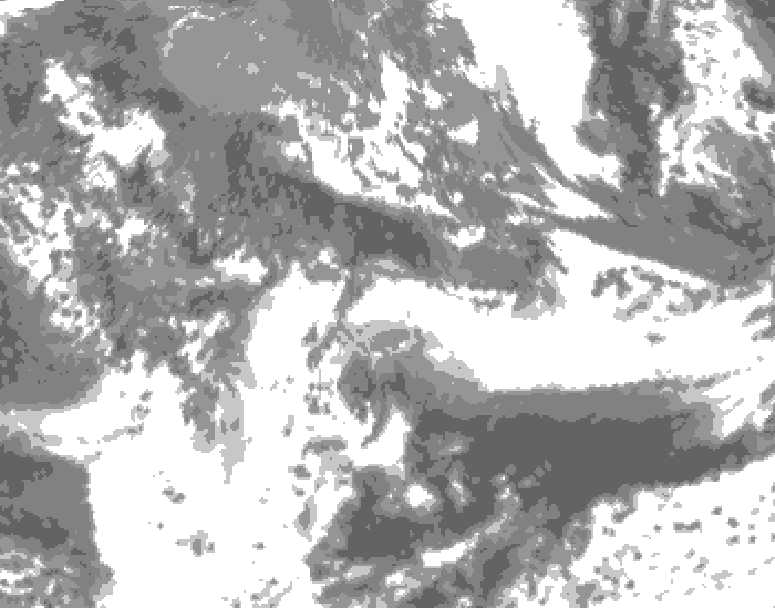 GDPS total cloud 102 hour forecast chart for Canada based on 2026/05/19 1200Z data