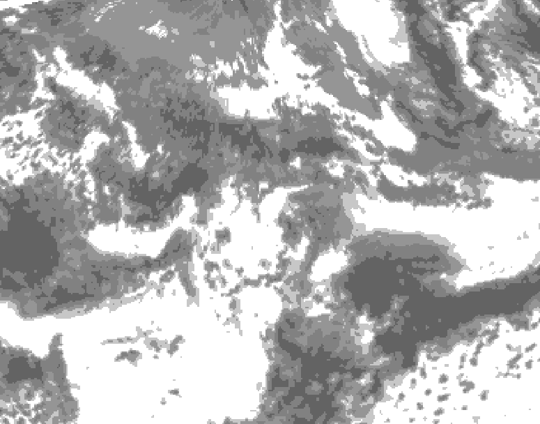 GDPS total cloud 126 hour forecast chart for Canada based on 2026/05/19 1200Z data