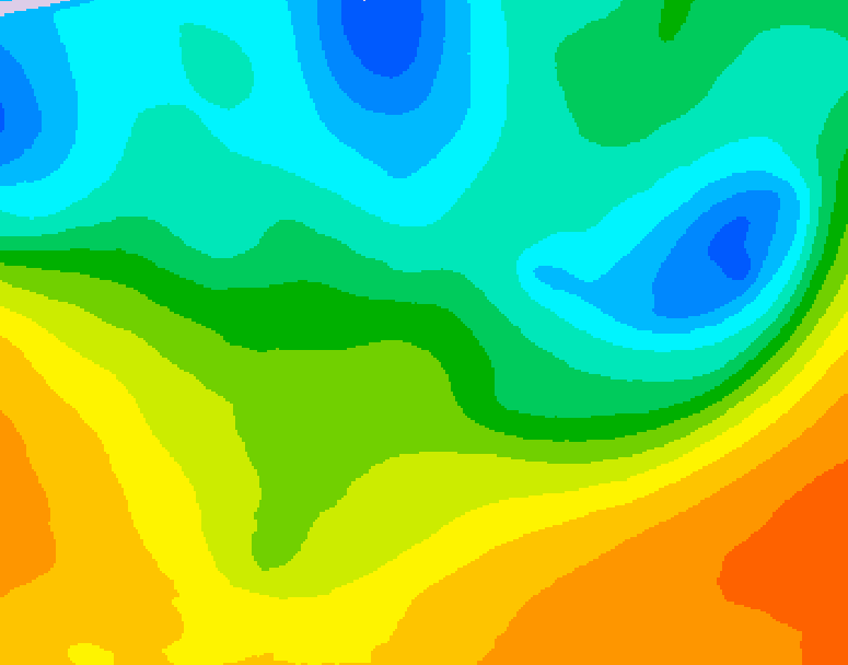 GDPS 500 millibar geopotential height 036 hour forecast chart for Canada based on 2026/05/20 1200Z data