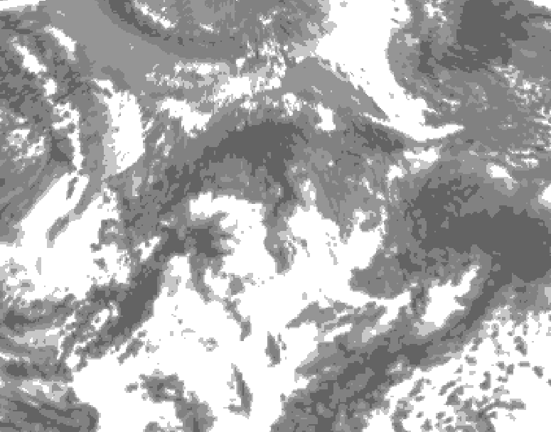 GDPS total cloud 156 hour forecast chart for Canada based on 2026/05/20 0000Z data
